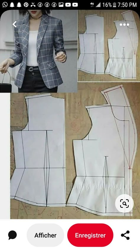 Projek Menjahit, Clothing Pattern Design, Blazer Pattern, Easy Dress Sewing Patterns, Sewing Blouses, Sewing Clothes Women, Fashion Design Patterns, Jacket Pattern Sewing, Sewing Tutorials Clothes