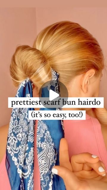 Audrey Hairstyles, Hair Scarf Hairstyles, Scarf Bun, Trendy Scarves, Pretty Scarves, Easy Summer Hairstyles, Easy Summer, Hairstyles For School, Scarf Hairstyles