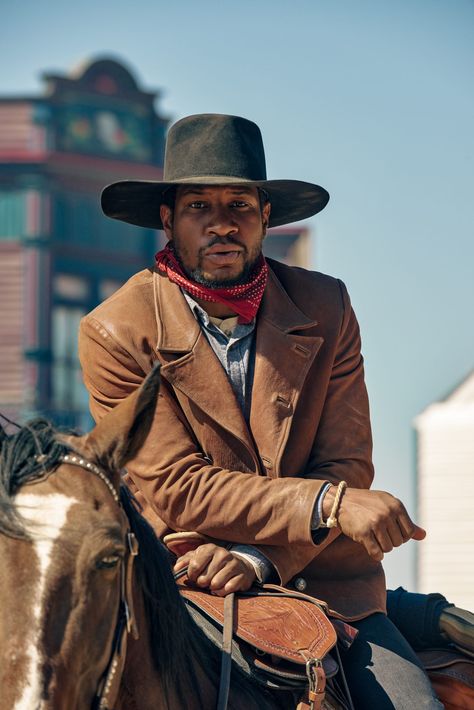 The Harder They Fall Wallpaper, Jonathan Majors The Harder They Fall, The Harder They Fall Aesthetic, Nat Love Cowboy, The Harder They Fall Movie, Historical Cowboy, Johnathan Majors, Nat Love, Cowboy Poses