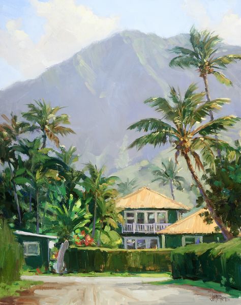 Hawaiian Painting, Jenifer Prince, Hawaii Painting, Hawaii Landscape, Fall Canvas Painting, Hawaii Art, Christmas Paintings On Canvas, Art Deco Interior Design, Prince Art