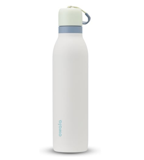 24-ounce double-walled insulated stainless-steel water bottle holds hot, cold, and carbonated drinks Patented FreeSip spout designed for either sipping upright through the built-in straw or tilting back to swig from the spout opening Protective leak proof twist-top; convenient carry loop for easy transport BPA, lead, and phthalate-free Owala Freesip Twist, White Owala Water Bottle, Owala Water Bottle Colors, Green Owala Water Bottle, Owala Water Bottle All Colors, Trendy Water Bottles, Twist Top, Carbonated Drinks, Insulated Stainless Steel Water Bottle