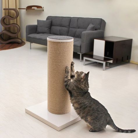 Tall Cat Scratching Post, Cat Scratchers, Cat Scratching Post, Cat Scratcher, Pet Hacks, Scratching Post, Large Cats, Cat Scratching, Cat Care