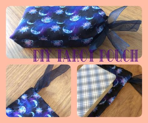 Custom lined drawstring pouch for tarot cards free pattern and tutorial Diy Tarot Bag Pattern, Diy Trading Cards, Diy Tarot Cards, Tarot Card Bag, Tarot Pouch, Tarot Card Pouch, Learning To Sew, Tiger Crafts, Pouch Diy