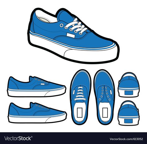 Vans Illustration, Shoes Template, Shoes Vector, Shoe Template, Art Licensing, Vans Authentic Sneaker, Vans Shoes, Vans Sneaker, Png Images