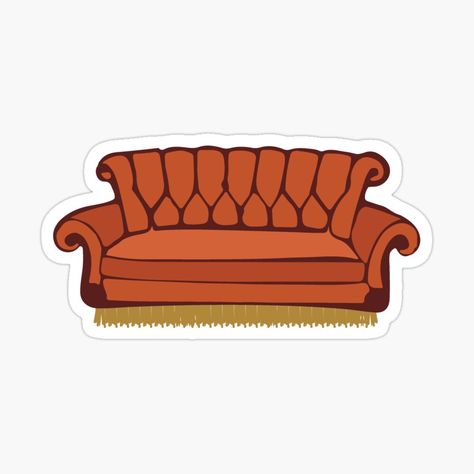 FRIENDS iconic orange couch sticker Friends Vector, Friends Couch, Mobile Stickers, Orange Couch, Friends Sketch, Friends Clipart, Orange Sofa, Scrapbook Printing, Friends Tv Series