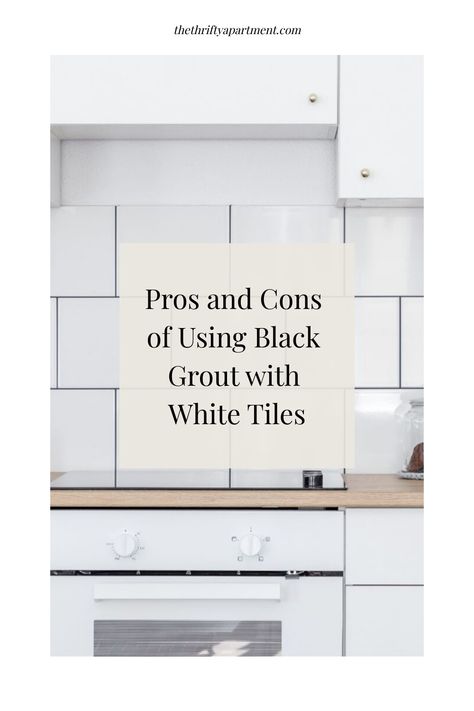 There are many pros and cons to using black grout. Before you make a decision, find out why homeowners are flocking to this color grout. White Tiles And Black Grout, Black Tile White Grout, Black Grout White Tile, White Subway Tile With Black Grout, White Tiles With Black Grout, White Tile Black Grout, Thrifty Apartment, Tile With Black Grout, White Tiles Black Grout