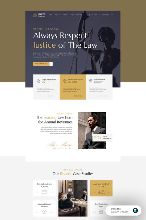 Legal Excellence Website by Daniar Wahyu for 8AM. PROJECT on Dribbble Law Firm Branding, Government Website, Coming Soon Page, Corporate Website, Legal Services, Web Inspiration, In Law Suite, Law Firm, Design Solutions