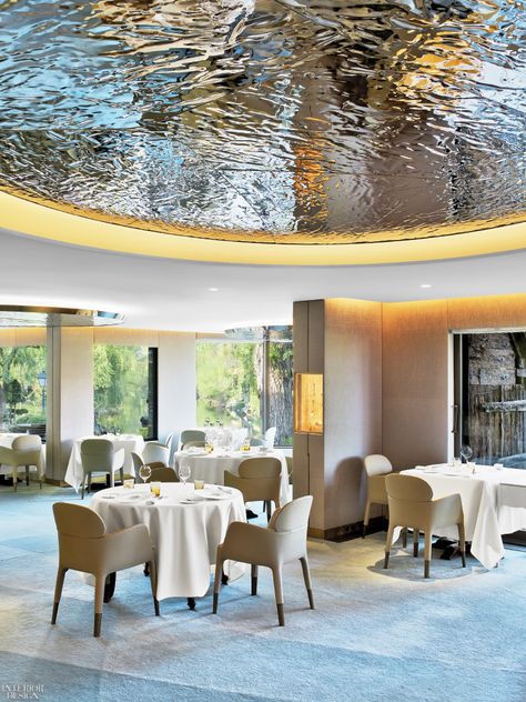 Auberge de l’Ill by Jouin Manku: 2017 Best of Year Winner for Hotel Dining Jouin Manku, Open Shutters, Dining Interior, Bar Design Awards, Ceiling Detail, Decorative Panels, Restaurant Interior, Cafe Restaurant, Ceiling Design