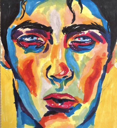 abstract boy portrait copic markers Boy Portrait, Watercolor Face, Copic Marker Art, Abstract Watercolor Art, Marker Drawing, Portrait Sketches, Ap Art, Sketchbook Inspiration, Weird Art