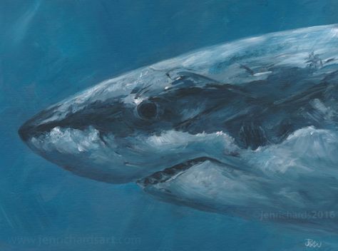 Shark Acrylic Painting, Ocean Life Photography, Vivid Art, Marine Life Art, Shark Painting, Cool Sharks, Chalk Pastel Art, Landscape Painting Tutorial, Sea Life Art