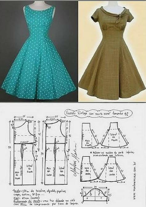 Diy Pencil Skirt, Retro Dress Pattern, Basic Dress Pattern, Pencil Skirt Pattern, Diy Pencil, Clothes Sewing Patterns, Vestidos Vintage, Fashion Sewing Pattern, Blouse Diy