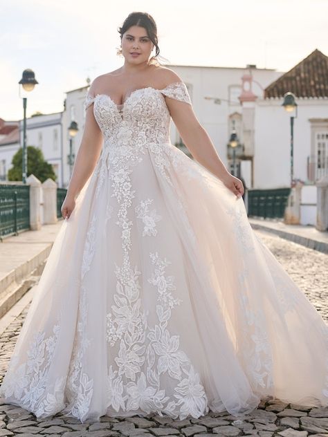 Sundance Plus Size Floral Wedding Dress With Pockets | Sottero and Midgley Sottero And Midgley Wedding Dresses, Sottero Midgley, Wedding Gown Backless, Essense Of Australia, Wedding Dress With Pockets, Floral Wedding Dress, Princess Wedding Dress, Backless Wedding, Maggie Sottero