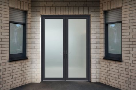 Aluminum Doors, Exterior - INICIO Collection by Glenview Doors at Glenview Haus in Chicago Contemporary Garage Doors, Contemporary Garage, Steel Doors Exterior, Interior Door Hardware, Front Door Interior, Aluminum Doors, Painted Interior Doors, Modern Garage Doors, Steel Garage Doors