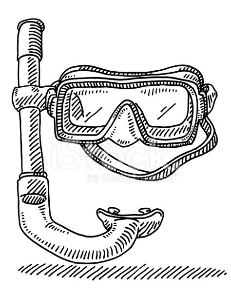 Diving Goggles Snorkel Drawing Snorkel Drawing, Goggles Drawing, How To Draw Glasses, Dove Drawing, Swimming Tattoo, Dove Painting, Diving Goggles, Dove Tattoo, Rabbit Drawing