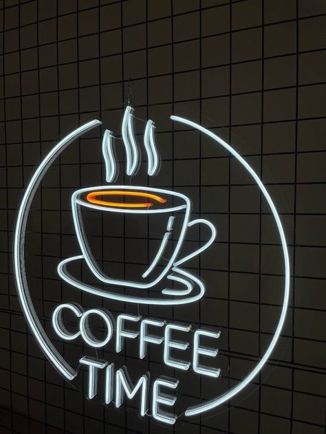 Coffee Beans Photography, Neon Coffee, Coffee Signage, Coffee Shop Signs, Café Design, Small Cafe Design, Neon Bar Signs, Neon Sign Wall, Cafe Sign