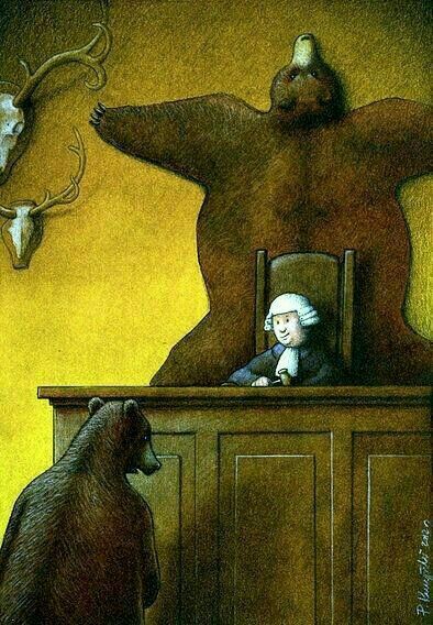 This is our court system when defending animals rights. Satirical Illustrations, Meaningful Pictures, Social Art, Deep Art, Meaningful Art, Jena, Cool Cartoons, Conceptual Art, Surreal Art