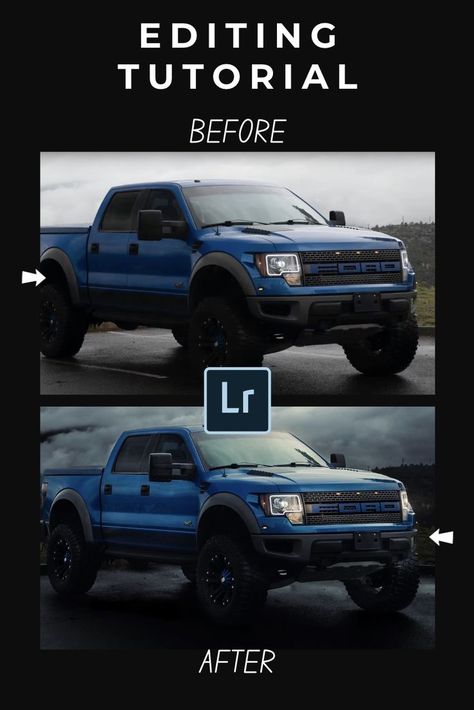 a before and after photo showing automotive photography editing results from editing car photos inside of lightroom Photography Editing Tutorials, Editing In Lightroom, Cars Inside, Photography Essentials, Car Photo, Lightroom Tutorial, Free Presets, Lightroom Editing, Automotive Photography