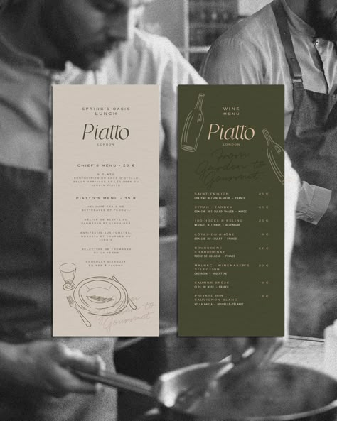 Branding Restaurant Menu Presentation Ideas, Luxurious Menu Design, Menu For Restaurant Ideas, Menu Design Fancy, Branding For Restaurant, Cool Restaurant Menu Design, Restaurant Email Marketing, Modern Food Branding, Restaurant Magazine Ad