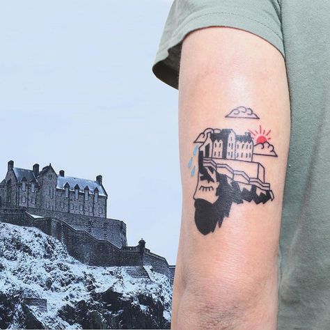 Glasgow Tattoo Ideas, Edinburgh Tattoo Ideas, Edinburgh Tattoo, Picture Tattoos, Traditional Tattoo, Print Tattoos, Glasgow, Paw Print Tattoo, Edinburgh