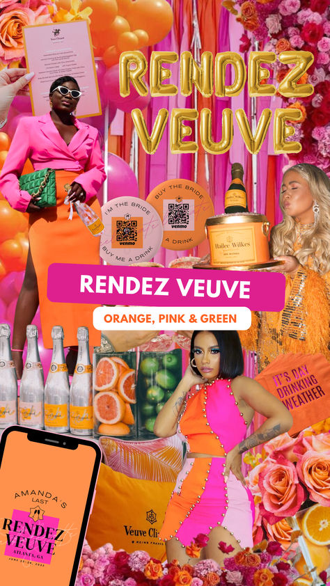 Rendez Veuve Party Theme Collage Veuve Clicquot Party Decor, Veuve Clicquot Party, Birthday Party Planner, Bachelorette Parties, Party Planner, All Inclusive, Pre Wedding, Birthday Party Themes, Bachelorette Party