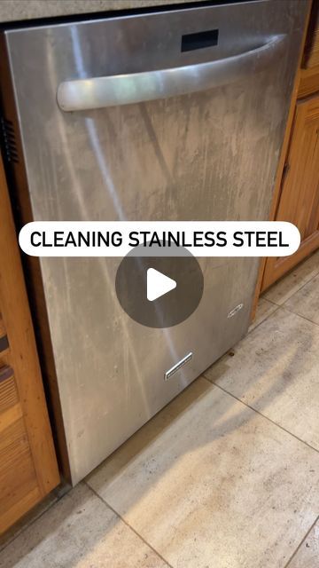 Kellsie Zapata | Cleaning Tutorials & Motivation on Instagram: "Do your stainless steel appliances look like this? Or perhaps like this? If they do, let me show you how to fix them. You are going to need barkeepers friend. Any version of barkers friend will work whether it’s the soft cleanser, the more spray formula, or the original powder cleanser. If you have water stains or any other grime on your stainless steel surface, barkeepers friend can remove it. When you are working with stainless steel, make sure you follow the grain. To find the direction of the grain, you need to get up close to the appliance so you can see the faint lines running along the finish. The lines on this dishwasher go side to side. So, to avoid unnecessary scratches, I wiped side to side, not up and down. If I we Streak Free Stainless Steel Appliances, Barkeepers Friend Uses, Stainless Steel Cleaning Hacks, Best Way To Clean Stainless Appliances, Cleaning Stainless Steel, Diy Stainless Steel Cleaner Appliances, How To Clean Stainless Steel Fridge, Dish Washer, How To Clean Stainless Steel Appliances