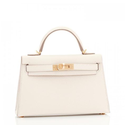 White Mini Bag, Mini Kelly, Kelly Sellier, White Shoulder Bags, Hermes Kelly Bag, White Shoulder Bag, Girly Bags, Timeless Luxury, Kelly Bag