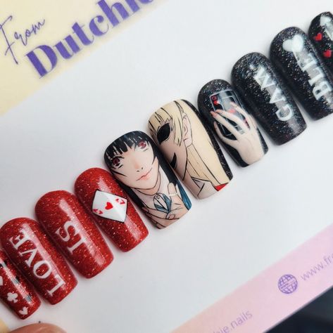 Kakegurui Nails, Anime Nail, Style Nails, Anime Nails, On Set, Fashion Nails, Lip Gloss, Created By, Nail Art