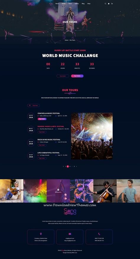 Party Website Design, Musician Website, Template Music, 블로그 디자인, Party Website, Band Website, Design Sites, Web Design Websites, Event Website