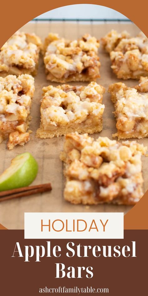 Thanksgiving apple streusel bars. Apple Bars With Maple Glaze, Caramel Apple Streusel Bars, Apple Strudel Bars, Apple Streusel Bars, Apple Cinnamon Bars, Apple Bars Recipes Easy, Glazed Apples, Apple Bar Recipes, Apple Crumb Bars