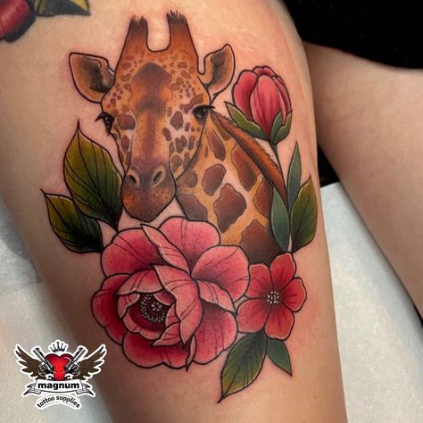 American Traditional Giraffe Tattoo, Traditional Giraffe Tattoo, Giraffe Tattoo, American Traditional, Tattoo Style, Traditional Tattoo, Tatting, Tattoo Ideas, Lily