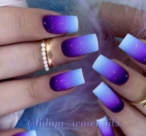 Neon Ombre Nail Designs, Teal Nail Ideas Acrylic, Ombre Nail Designs Winter, Purple Nail Art, Fake Nails Designs, Purple Nail Designs, Fancy Nails Designs, Ombre Acrylic Nails, Work Nails