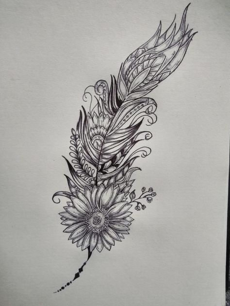 Feather Hip Tattoos, Tattoo Plume, Peacock Feather Tattoo, Feather Tattoo Design, Foot Tattoos For Women, Hip Tattoos Women, Irezumi Tattoos, Sunflower Tattoos, Arrow Tattoos