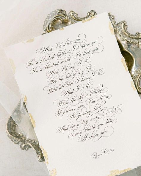 Writing the perfect love letter is easy, but writing a heartfelt one takes time. And writing it in calligraphy to make it even more unique! See more of Uliana's work at https://www.nibtique.com/uliana-popa #weddingcalligraphy #weddingcalligraphyuk #weddingcalligrapher #weddingreadings #weddingloveletters #weddingvows #customcalligraphy #pointedpencalligraphy #copperplatecalligraphy #spencerian #flourishing #heirloomcalligraphy #ulianapopacalligraphy #calligraphyartist #calligraphyuk #kentcalli Brush Lettering Worksheet, Calligraphy Writing Styles, Calligraphy Love, Calligraphy Letters Alphabet, Pointed Pen Calligraphy, Calligraphy Artist, Wedding Readings, Calligraphy Text, Copperplate Calligraphy