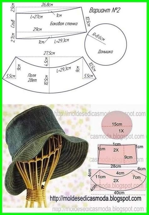 Cappello Cloche, Pola Topi, Sewing Hats, Crochet Sun Hat, Hat Patterns To Sew, Sew Ins, Baby Sewing Patterns, Diy Sewing Pattern, Sewing Design