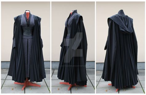 Long Hooded Cloak, Handfasting Dress, Sith Costume, Jedi Outfit, Star Wars Halloween Costumes, Jedi Cosplay, Lady Outfit, Star Wars Halloween, Star Wars Fashion