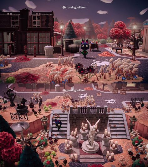 colleen🍄 on Twitter: "Welcome to Darkwood, my newest Animal Crossing island 🌑🍂 https://t.co/EizN5poCID" / Twitter Grunge Animal Crossing Island, Acnh Citycore, Grunge Theme, Acnh Ideas, New Animal Crossing, Island Ideas, My Pet, Black Animals, Animal Crossing