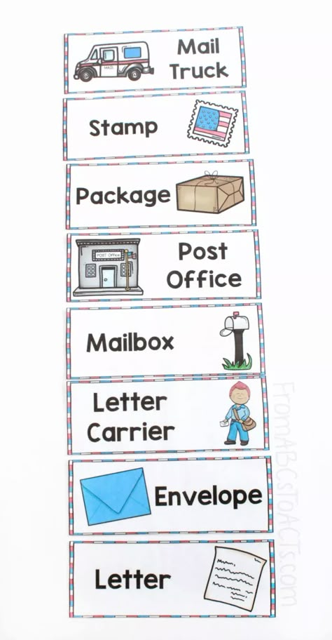 Mail Dramatic Play, Mail Carriers Preschool Activities, Preschool Post Office Dramatic Play, Post Office Crafts For Preschool, Post Office Activities Preschool, Post Office Preschool Activities, Mail Carrier Preschool, Post Office Preschool, Preschool Post Office