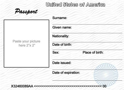 Diy Passport, Nest Diy, Passport Information, Passport Template, Passport Online, Video Call With Boyfriend Screen Photo, Id Card Template, Passport Photo, Receipt Template