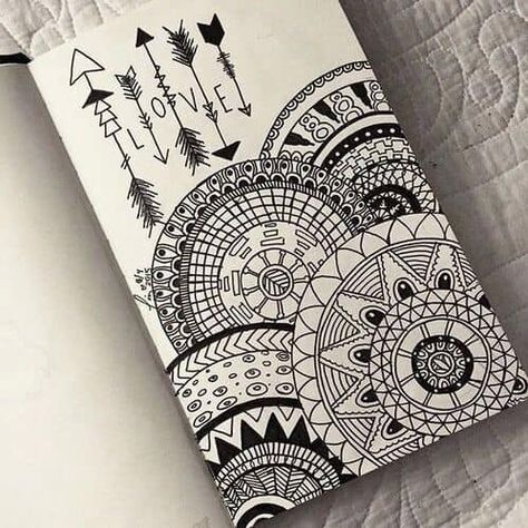 Tumblr Drawings, Arte Doodle, Doodle Art Journals, Mandalas Painting, Doodle Art Drawing, Mandala Art Lesson, Mandalas Drawing, Doodle Art Designs, Mandala Design Art