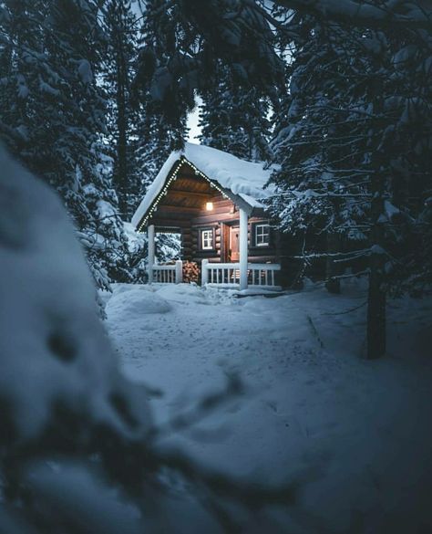 Cabin in the snowy woods Era Victoria, Snowy Cabin, A Cabin In The Woods, Snowy Woods, Log Cabin Ideas, Small Log Cabin, Rustic Log Cabin, Log Cabin Kits, Log Home Decorating