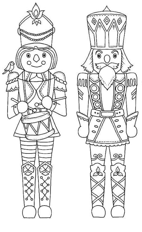 Nutcracker Christmas Drawing, How To Draw A Nutcracker, Nutcracker Drawing Easy, Nutcracker Pattern Free, Nutcracker Printables Free, Nutcracker Stencil, Drawing Nutcracker, Wooden Nutcracker Painting Ideas, Nutcracker Tattoo