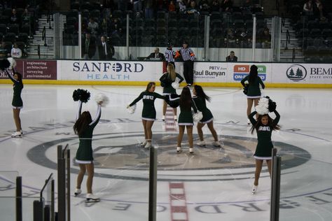 Figure Skating Coach Aesthetic, Womens Ice Hockey Aesthetic, Figure Skating And Hockey, Hockey Cheerleaders, Ice Allstars Cheerleading, Bemidji State University, Frat Parties, Ice Girls, Ice Hockey Teams