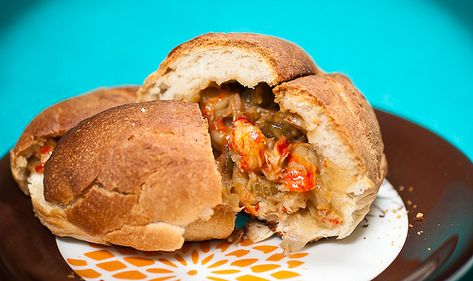 Crawfish Pistolettes Crawfish Pistolettes Recipe, Pistolettes Recipe, Seafood Delight, Creole Food, Crawfish Etouffee, Dinner Roll, Cajun Food, Cream Of Celery Soup, Louisiana Recipes