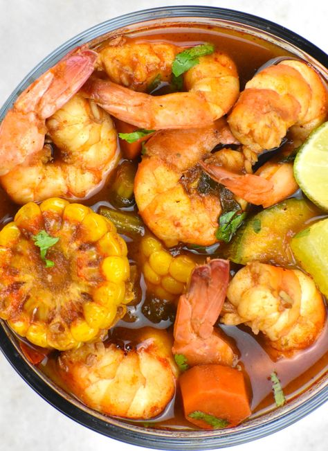 My Caldo de Camaron is a hearty shrimp soup that's loaded with veggies and bold Mexican flavors. Mexican Shrimp Soup, Mexican Seafood Soup, Caldo Recipe, Mexican Shrimp Recipes, Seafood Soup Recipes, Mexican Soup Recipes, Warm Soup Recipes, Mexican Seafood, Mexican Shrimp