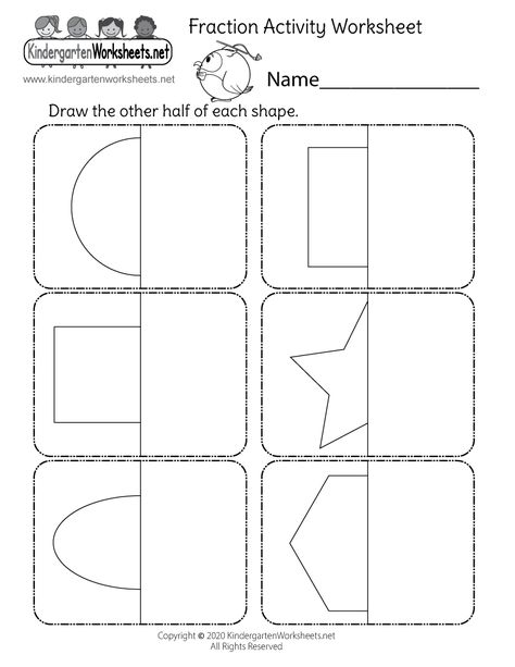 Draw the Other Half of Shapes Worksheet - Free Printable, Digital, & PDF Kindergarten Language Worksheets, Kindergarten Easter Worksheets, Spelling Worksheets Kindergarten, Thanksgiving Worksheets Kindergarten, Draw The Other Half, Halloween Worksheets Kindergarten, Half Drawing, Kindergarten Shapes, Fraction Worksheet