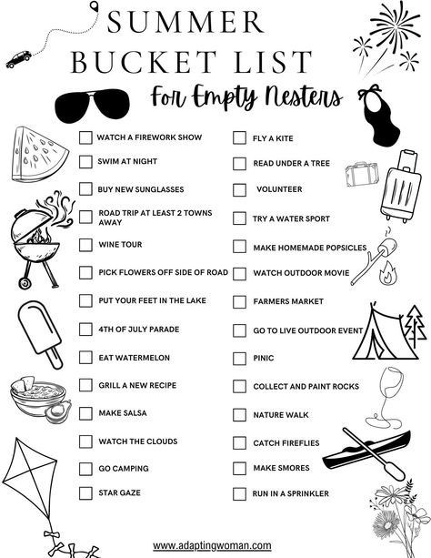 30 Things to Do This Summer for Empty Nesters

or

Summer Bucket List for Empty Nesters https://whispers-in-the-wind.com/30-bucket-list-ideas-for-an-epic-family-fall/?30-things-to-do-this-summer-for-empty-nesters-or-summer-bucket-list-for-empty-nesters Things To Do In August, Claires Stuff, Things To Do Bucket List, Fun Summer Bucket List, Things To Do In Summer, Summer Checklist, 4th Of July Parade, How To Make Salsa, Empty Nesters