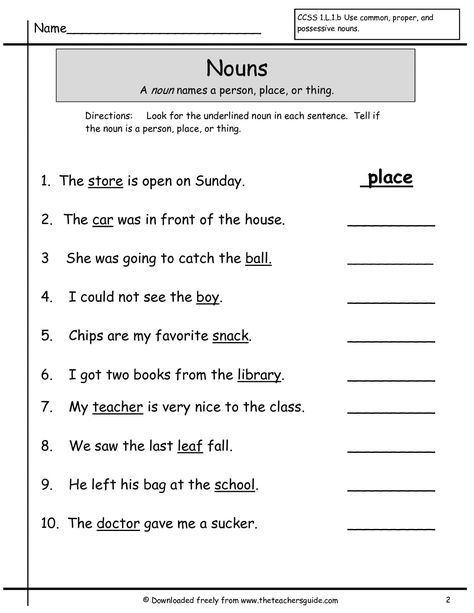 Nouns Worksheets For First Grade Nouns Worksheet Kindergarten, Nouns First Grade, Common Nouns Worksheet, Nouns And Verbs Worksheets, Proper Nouns Worksheet, Nouns Activities, Worksheets For Class 1, Common And Proper Nouns, Possessive Nouns