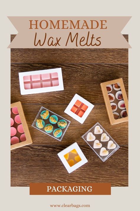 Wax Melts Packaging Ideas, Homemade Wax Melts, Wax Melts Packaging, Diy Wax Melts, Wax Candles Diy, Candle Obsession, Diy Wax, Candy Packaging, Candle Packaging