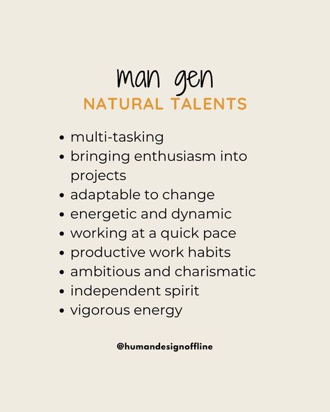 Discover Your Natural Talents based on your type ✨ Did you know that each Human Design type has unique gifts and strengths? 🎨✨ ✨ Manifestors: Visionary leaders with the power to initiate and create. ✨ Generators: Life force energy in motion, thriving in work they love. ✨ Manifesting Generators: Multi-talented dynamos, blending creativity with productivity. ✨ Projectors: Insightful guides, masters of wisdom and direction. ✨ Reflectors: Mirrors of the community, deeply attuned to their enviro... Energy In Motion, Manifesting Generator, Reiki Healer, Human Design System, Work Habits, Design 101, Life Force Energy, Cosmic Energy, Best Careers