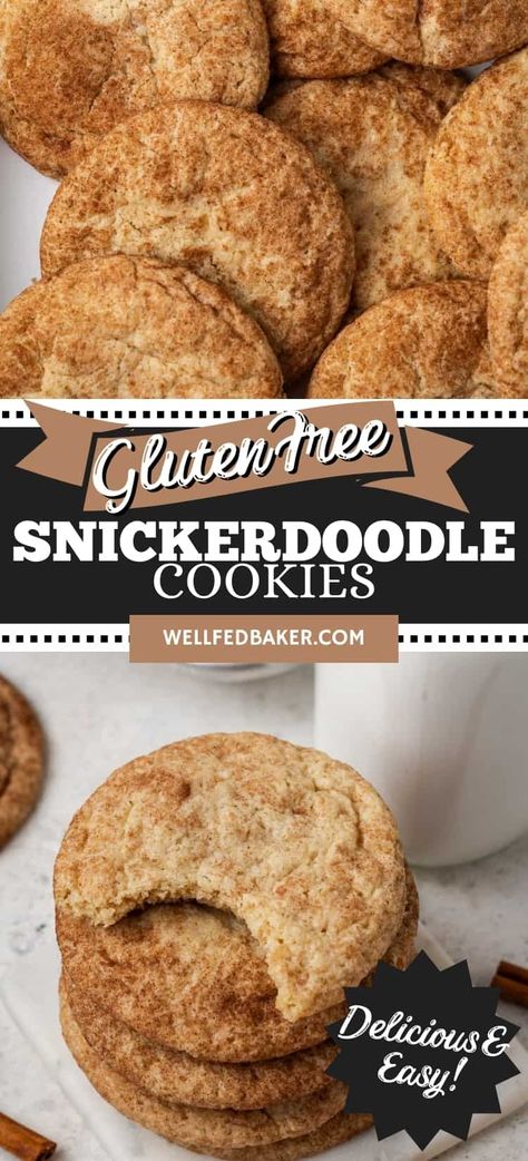 Gluten Free Snickerdoodle Cookies, Snickerdoodle Cookies Easy, Gluten Free Snickerdoodles, Gluten Free Dough, Snickerdoodle Cookie, Dairy Free Cookies, Cookies Gluten Free, Snickerdoodle Recipe, Snickerdoodle Cookies